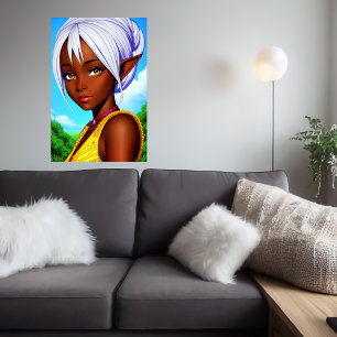 Poster Retrato de um híbrido do elfo humano feminino   Ar