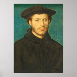Pôster Retrato de um homem, C. 1536 - 40 (óleo na noz)