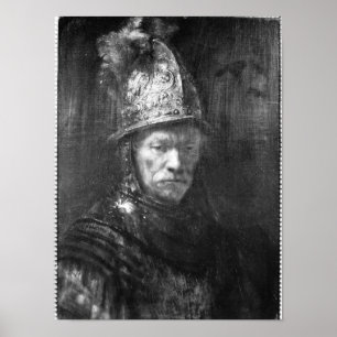 Poster Retrato de um homem com um capacete dourado, 1648