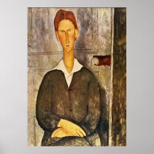 Pôster Retrato de um homem novo - Amedeo Modigliani