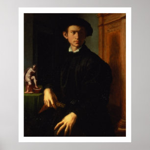 Pôster Retrato de um homem novo, c.1532-40 (óleo no