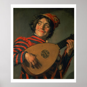 Poster Retrato de um Jester com Luta (óleo na canvas)