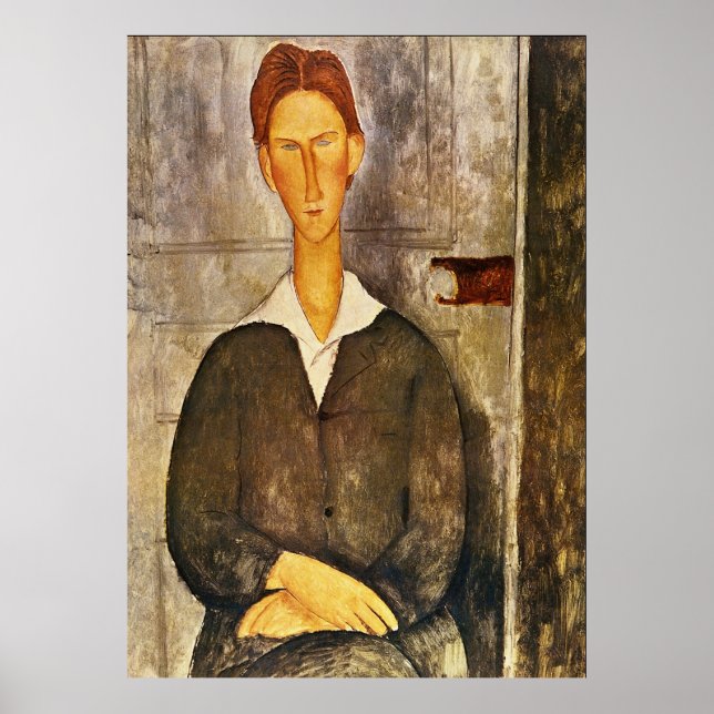 Pôster Retrato de um Jovem - Amedeo Modigliani (Frente)