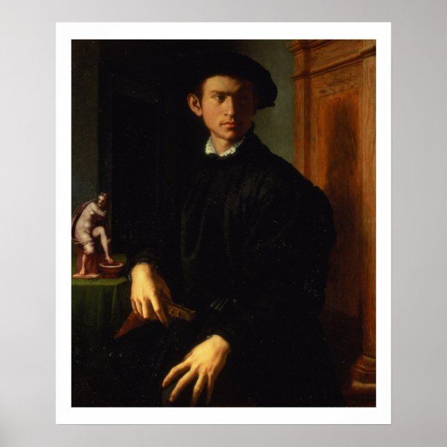 Pôster Retrato de um jovem, c.1532-40 (óleo no painel) (Frente)