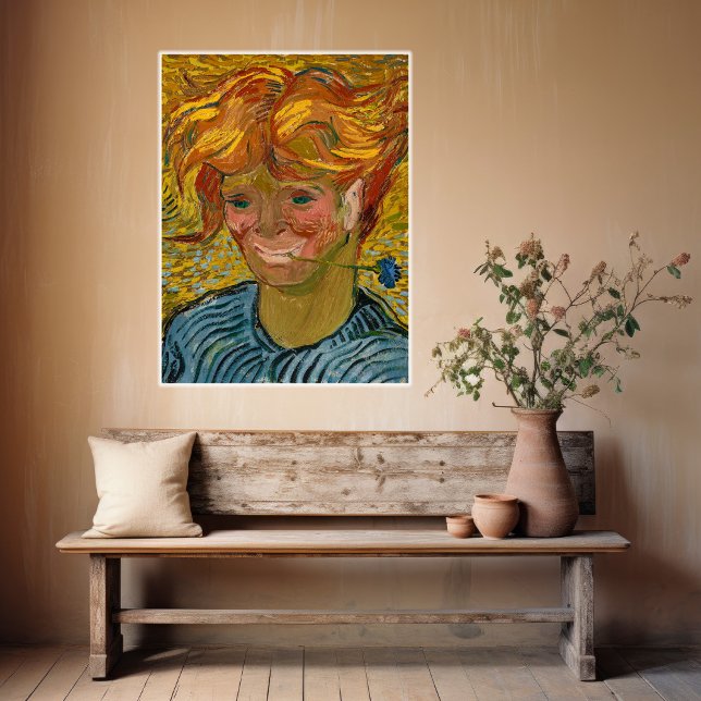 Poster Retrato de um Jovem com Cornflower, Van Gogh (Criador carregado)