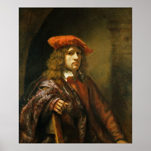 Pôster Retrato de um jovem num boné vermelho (Frente)