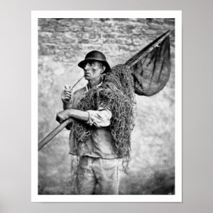 Poster Retrato de um pescador que leva suas redes (pho de