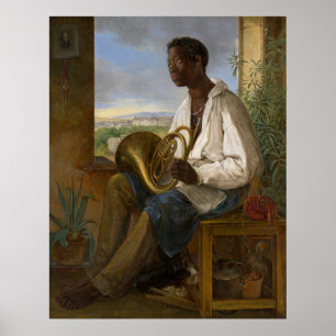 Poster Retrato de um Tocador de Trompa, Pintura Famosa