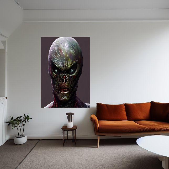 Poster Retrato de uma alienígena assustadora | AI Art Pos (Criador carregado)