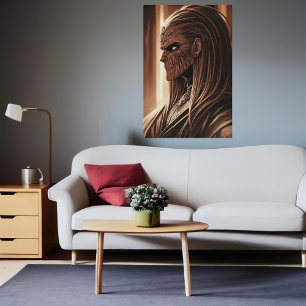 Poster Retrato de uma alienígena com pele de madeira   Ar