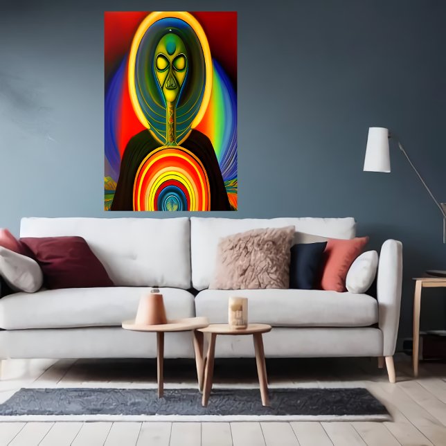 Poster Retrato de uma alienígena de robô | Arte AI (Criador carregado)