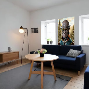 Poster Retrato de uma alienígena Humanoide   AI Art Poste