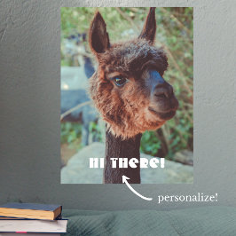 Poster Retrato de uma alpaca castanha