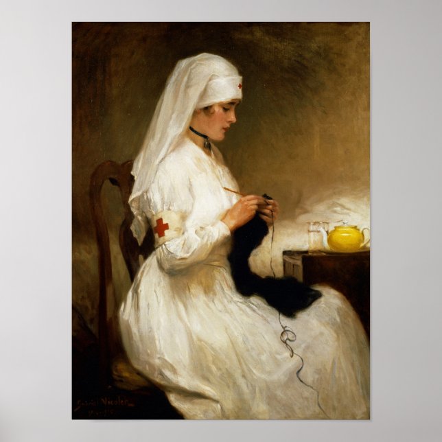 Poster Retrato de uma enfermeira da Cruz Vermelha (Frente)