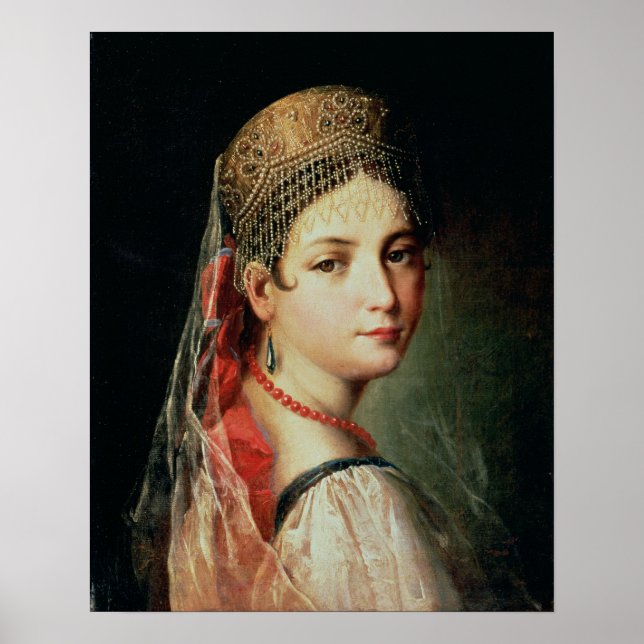 Pôster Retrato de uma Menina em Sarafan e (Frente)