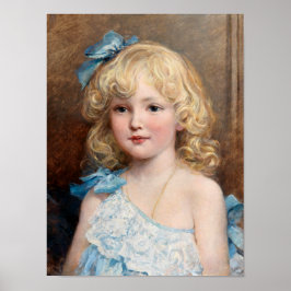 Poster Retrato de uma menina em um vestido azul, Heywood