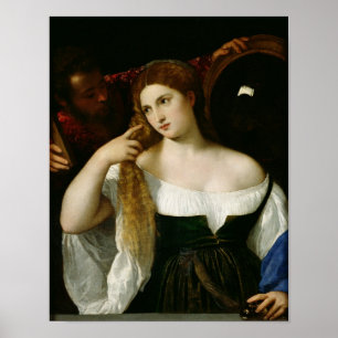 Pôster Retrato de uma mulher em seu toalete, 1512-15