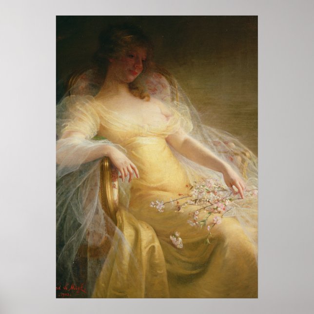 Pôster Retrato de uma Mulher (óleo na canvas) (Frente)