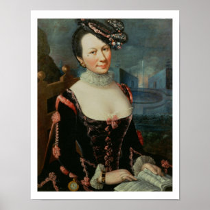 Pôster Retrato de uma mulher que guardara uma contagem
