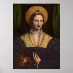 Pôster Retrato de uma senhora, 1520-1525 (óleo no painel