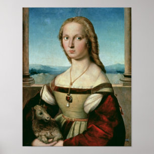 Pôster Retrato de uma senhora com um unicórnio, c.1505-6