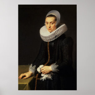 Poster Retrato de uma senhora em um vestido preto