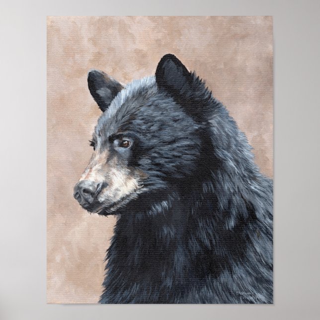 Poster Retrato de Urso Negro (Frente)