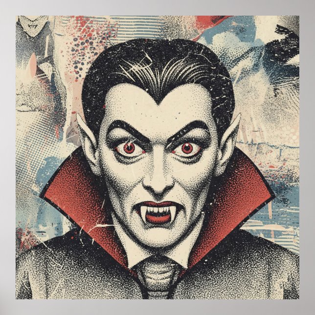 Poster Retrato de Vampiro Vintage (Frente)