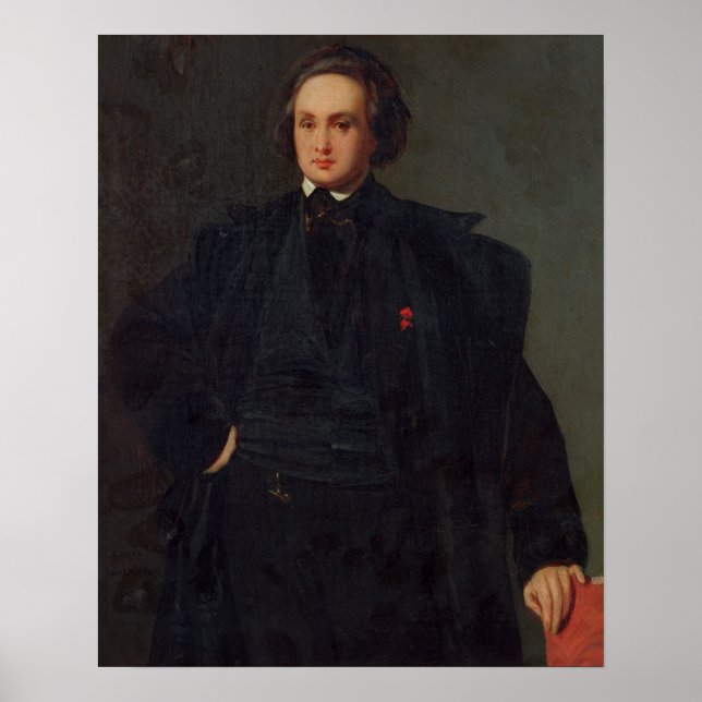 Pôster Retrato de Victor Hugo, c.1833 (Frente)