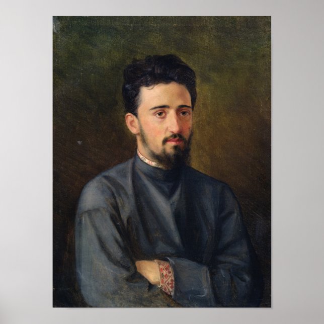 Pôster Retrato de Vsevolod M. Garshin, 1878 (Frente)