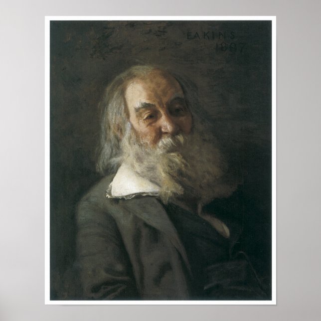 Pôster Retrato de Walt Whitman, 1887-88 (Frente)