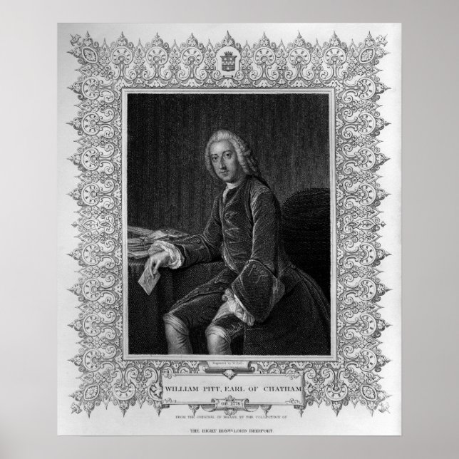Pôster Retrato de William Pitt, 1rua Conde de Chatham (Frente)