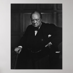 Poster Retrato de Winston Churchill - o leão rujir