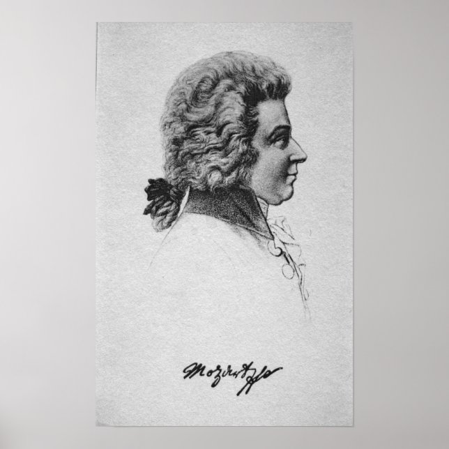 Pôster Retrato de Wolfgang Amadeus Mozart (Frente)