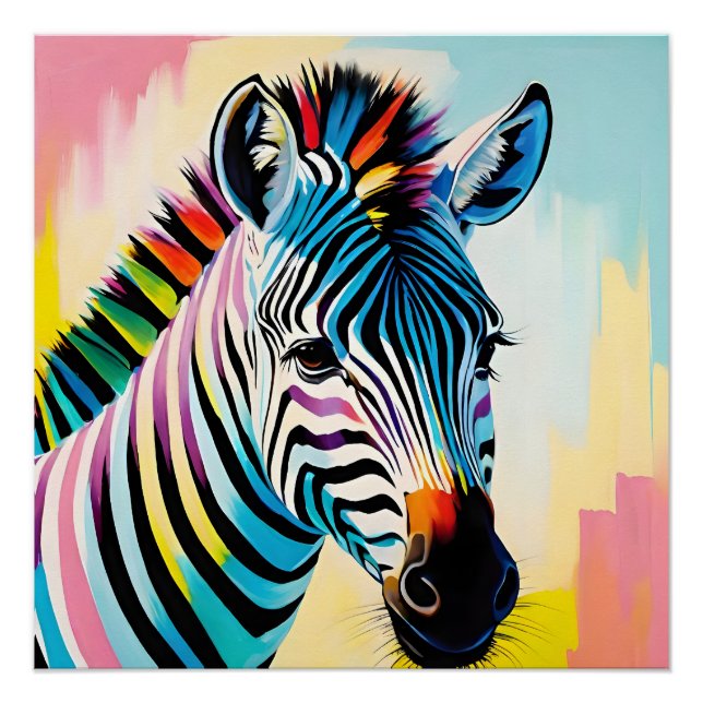 Pôster Retrato de zebra (Frente)