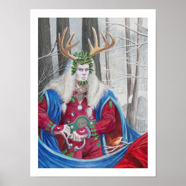 Pôster Retrato Detalhado do Rei Celta Holly (Frente)