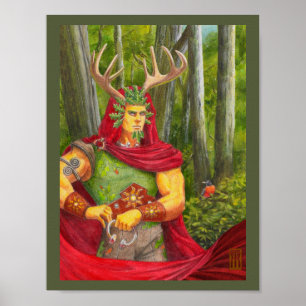 Poster Retrato detalhado do rei do carvalho celta