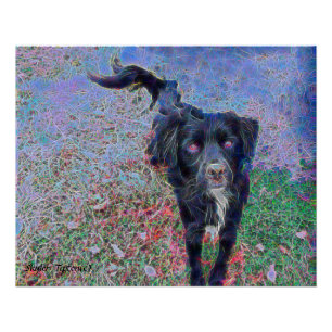 Pôster Retrato digital preto-e-preto