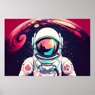 Poster Retrato do Astronauta do Espaço de Caracteres