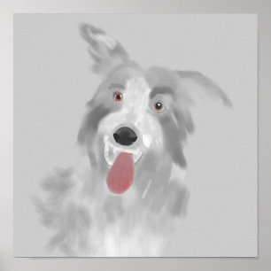 Pôster retrato do cão de regaço