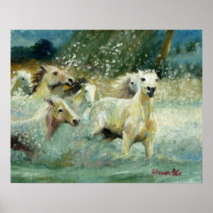 Poster Retrato do cavalo de Carmargue