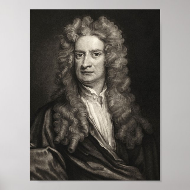 Poster retrato do cientista senhor Isaac Newton (Frente)