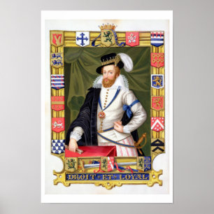 Pôster Retrato do conde de Robert Dudley (c.1532-88) de