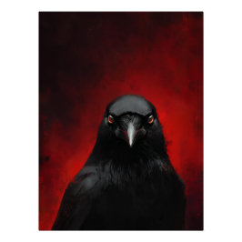 Pôster Retrato do Corvo de Olhos Carmesim