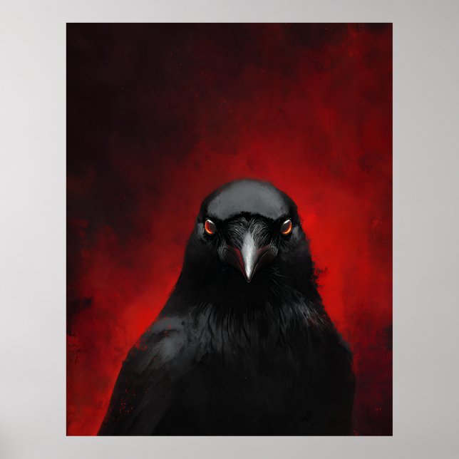 Poster Retrato do Corvo de Olhos Carmesim (Frente)