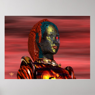 Pôster RETRATO do CYBORG de ARES, ficção científica do