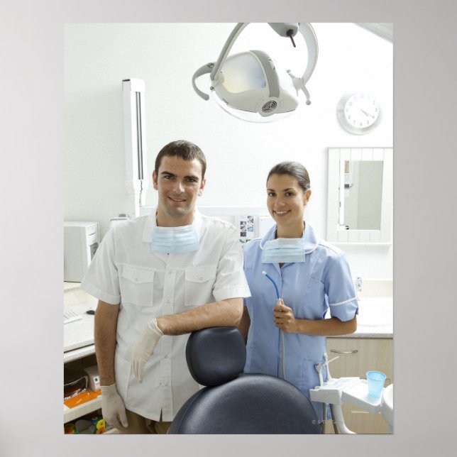 Poster Retrato do dentista e seu assistente em um (Frente)