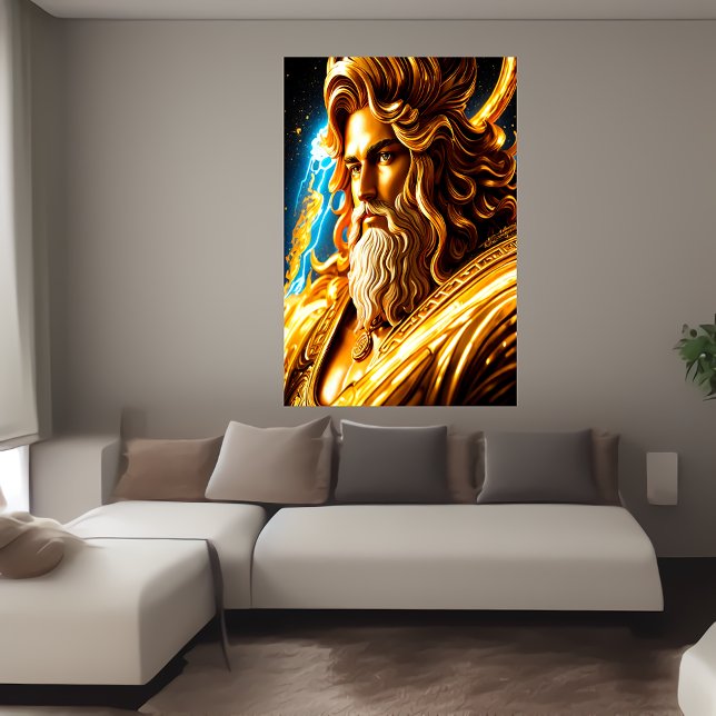 Poster Retrato do Deus Grego Zeus | Arte AI (Criador carregado)