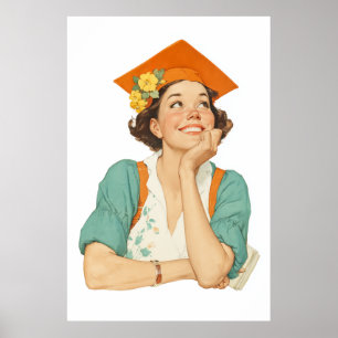 Poster Retrato do Dia de Graduação Feliz