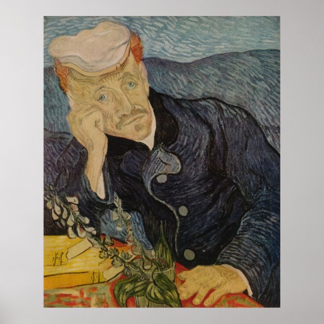 Pôster Retrato do Dr. Gachet, de Vincent van Gogh (1890) (Frente)